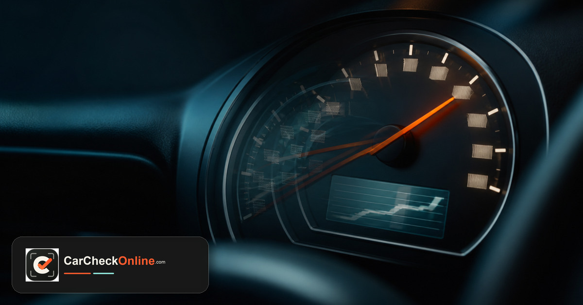 CarCheckOnline odometer discrepancy guide showing a vehicle mileage timeline